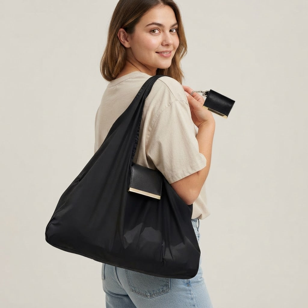 Expandelle Charm Tote Foldable Bag Charm That Unrolls Into a Full Tote